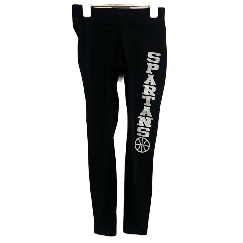 “Spartans Basketball” Graphics’ Girl’s Black Leggings Sz. Large